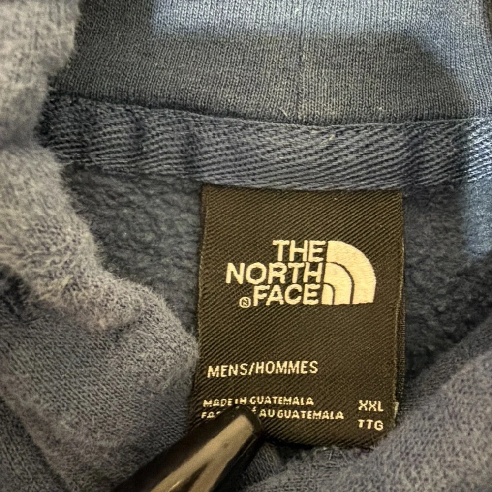 The North Face Men's Blue Full Zip Hoodie Fleece Hooded Logo Pockets XXL